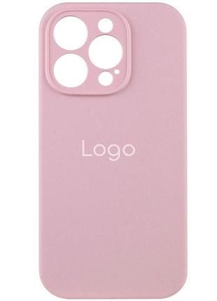 Чехол silicone case full с защитой камеры для iphone 13 pro max chalk pink