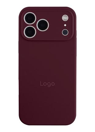 Чехол silicone case full size with frame appleiphone17 pro панель-накладка для телефона айфон 17 про plum