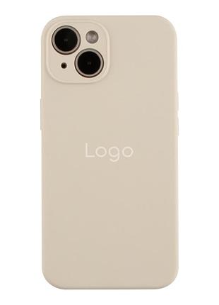 Чехол silicone case full с защитой камеры для iphone 13 antique white