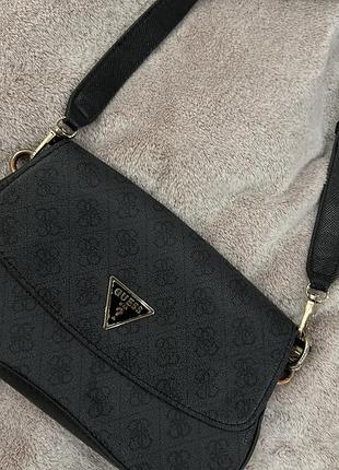 Сумка жіноча guess noelle багет чорний