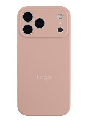 Чехол silicone case full size with frame appleiphone17 pro max панель-накладка для телефона айфон 17 про макс pink sand