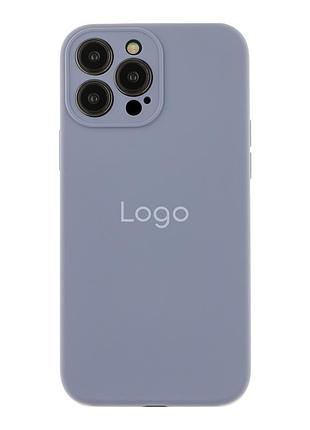 Чехол silicone case full с защитой камеры для iphone 13 pro max lavender grey