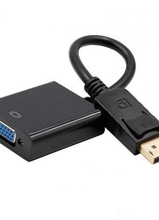 Конвертер display port на vga 30 см черный адаптер для ноутбука проектора телевизора 4k 2k ve-33