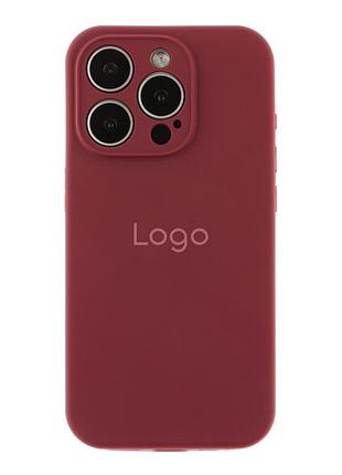 Чохол silicone case full із захистом камери для iphone 15 pro max plum
