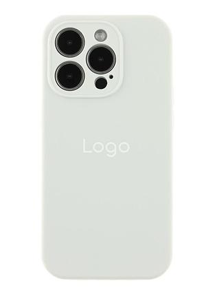 Чехол silicone case full с защитой камеры для iphone 14 pro max white