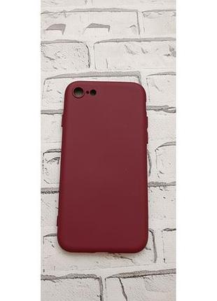 Силіконовий чохол для iphone 7/8, матовий soft touch, бордовий