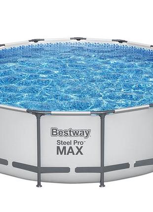 Каркасный бассейн bestway 457х122 см с картриджным фильтром и лестницей и тентом (56438)