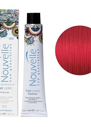 Краска для волос nouvelle hair color 066 красный 100 мл