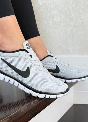 Р.36-41 кроссовки nike free run 3.0 v2 серо/белые ks 12705