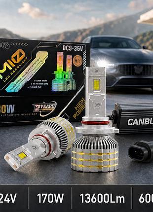 Штатные led лампы hb4 (9006) светодиодные yobis m10 цоколь hb4 мощность 170w 13600lm 6000k белый 12-24v canbus