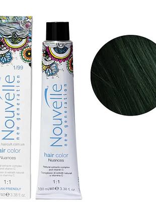 Краска для волос nouvelle hair color 1/99 черно-зеленый 100 мл