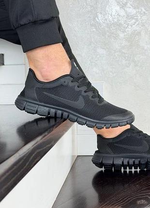 Р.41-46 кроссовки nike free run 3.0 v2 черные ks 12702
