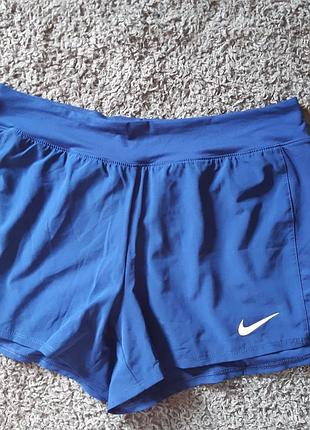 Спортивные женские двойные шорты для фитнеса и бега nike l