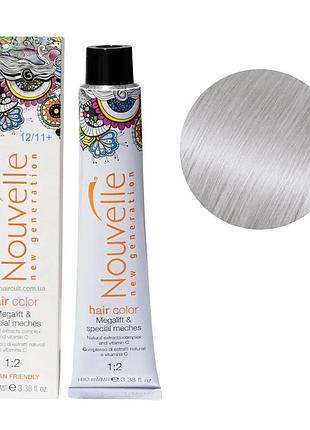 Краска для волос nouvelle hair color 12/11+ пепельный ультра светлый блонд 100 мл