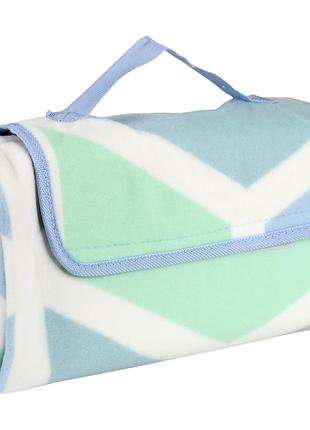 Коврик для пикника picnic mat флисовый водонепроницаемый 200 х 200 см (r42069-m) голубой с зеленый