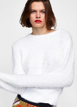 Белый свитер травка zara