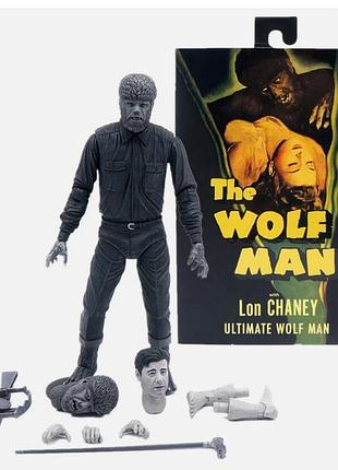 Колекційна екшн- фігурка перевертня ларрі телбот / larry talbot the wolf man (людина-вовк) universal monsters ultimate black &