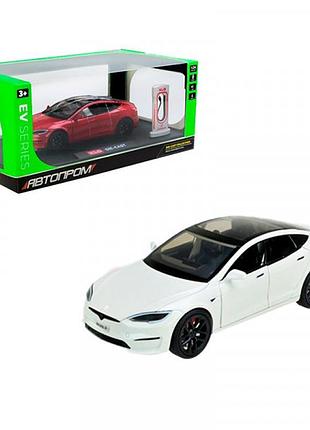 Машинка автопром 1:24 металлическая с зарядной станцией ap7713_white