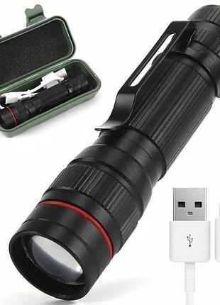 Акумуляторний ліхтар ручний з usb, bl-518-xpe / ліхтарик акумуляторний / кишеньковий ліхтар