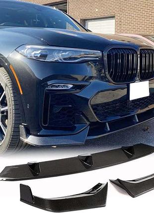 Накладка на передній бампер (для m-sport 2019-2022, карбон) для bmw x7 g07 2019- рр