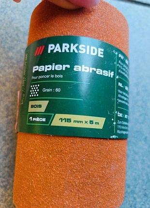 Наждачний папір parkside 115мм x 5м, зернистість 60