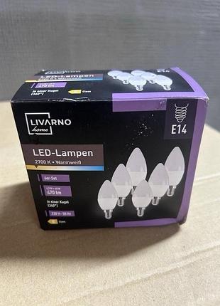 Led лампы livarno home e14 свеча 5.5w теплый свет 6 шт