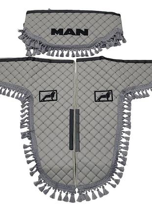 Шторки еко-шкіра "man" сірі premium