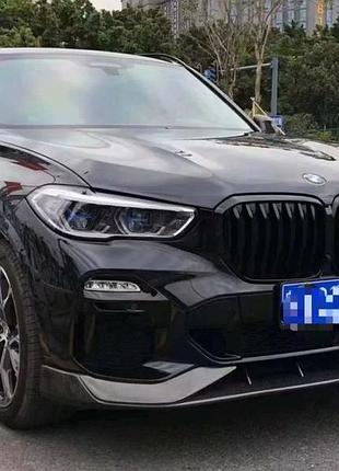 Передний лип-спойлер paradigm v-1 (2018-2022, натуральный карбон) для bmw x5 g05 2019- гг