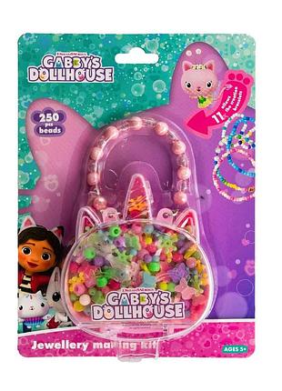 Набор бусин gabby's dollhouse - единорог 250 шт. + 2 м резинки