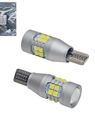 Лампа pulso/габаритна/led t15/w2.1x9.5d/w16w/18smd-3030/12-24v/2w/220lm white