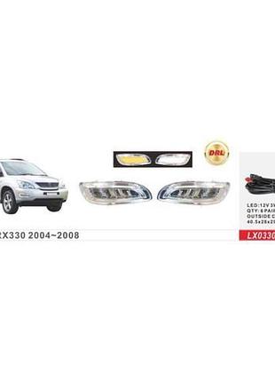 Фары доп.модель lexus rx 350 2004-09/lx0330-led/drl-12v3w/эл.проводка