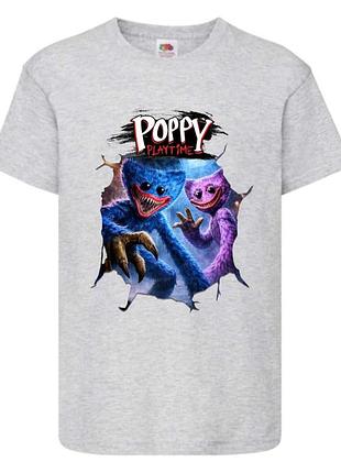 Футболка поппи плейтайм (poppy playtime - 07) серая, 104-116-128-140-152-164 размер