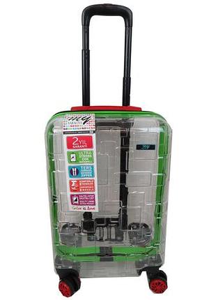 Прозора мала пластикова валіза + комплект органайзерів 42l my luggage