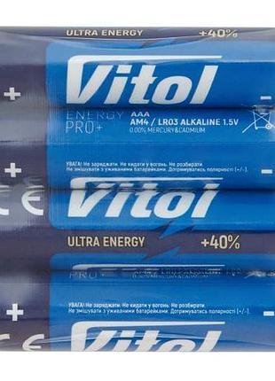 Батарейка vitol v21012 щелочная lr03 aaа (4/60 шт)