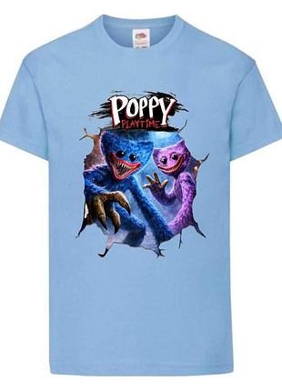 Футболка поппи плейтайм (poppy playtime - 07) светло голубая, 104-116-128-140-152-164 размер