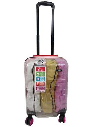 Прозора валіза маленька abs | пластиковий чемодан ручна поклажа 42l my luggage
