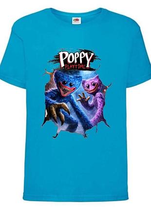 Футболка поппи плейтайм (poppy playtime - 07) голубая, 104-116-128-140-152-164 размер