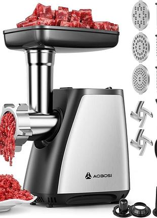 Aaobosi az-mgc04- электрическая мясорубка 4 в 1 мощностью 2800 вт, функция реверса, 3 скорости, 3 насадки, 2 лезвия
