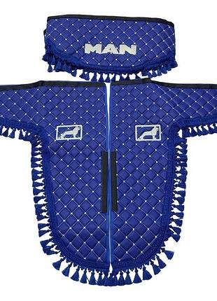 Шторки эко-кожа "man" синие premium