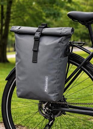Рюкзак, велосумка на багажник з дощовиком два в одному 22l bikemate сіра