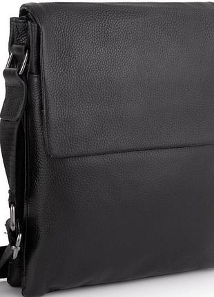 Кожаный мужской мессенджер tiding bag черный