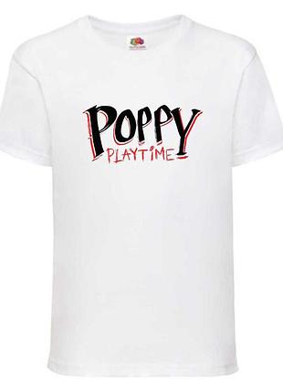Футболка поппи плейтайм (poppy playtime - 011) белая, 104-116-128-140-152-164 размер