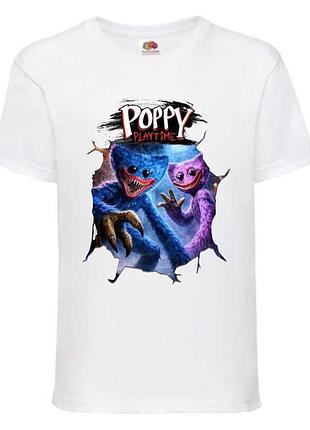 Футболка поппи плейтайм (poppy playtime - 07) белая, 104-116-128-140-152-164 размер