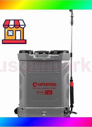 Bs обприскувач акумуляторний ранцевий best mix 16 л, 3.1 л/хв, батарея 12 в/8 аг intertool dt-9016 bas77/n