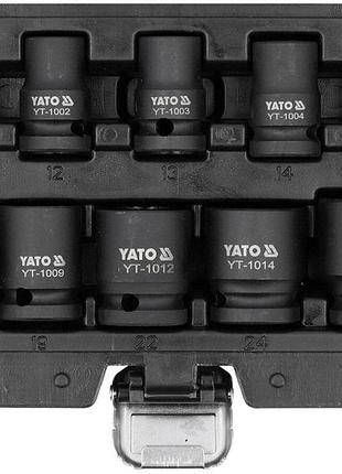 Набір головок торцевих ударних yato 6-гранних з квадратом 1/2", m10- m27 мм. 10 шт. [10]