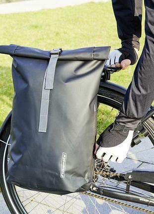 Рюкзак, велосумка на багажник з дощовиком два в одному 22l bikemate чорна