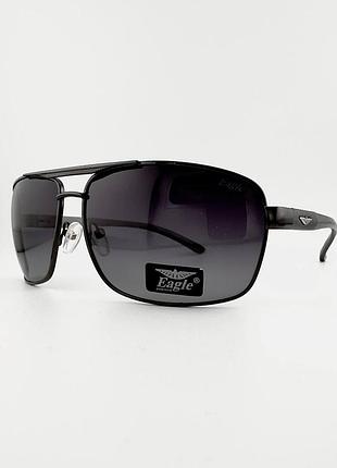 Сонцезахисні окуляри eagle polarized ea2806 c.02p — чорні, срібляста оправа — поляризація, флекси
