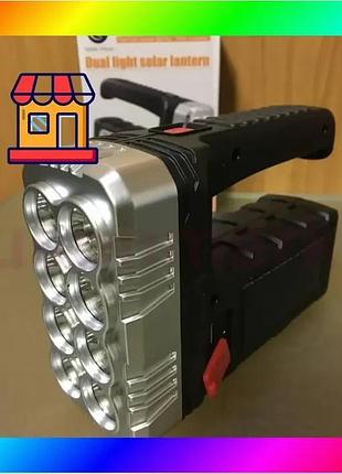 Bs светодиодный аккумуляторный фонарь best mix hotter mouse 7702-a-2 с солнечной панелью usb bas77/n