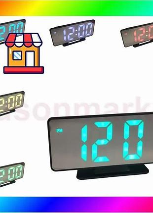 Bs дзеркальний led-годинник best mix з будильником і термометром vst-888h rgb хамелеон usb bas77/n