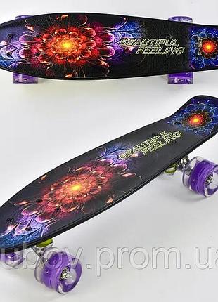 Скейт best board, дошка=55 см, колеса pu, світять, d=6см